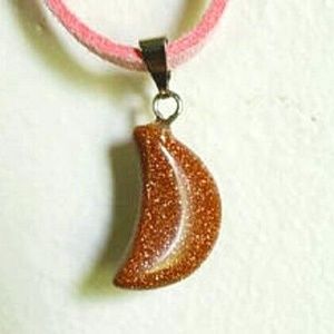 Moon Genuine GoldStone Pendant Necklace